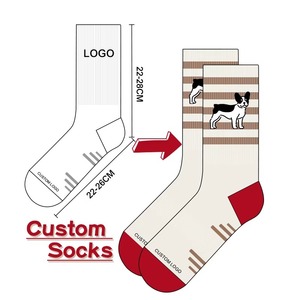 High Quality Spandex <b>Polyester</b> Cotton Fabric Basketball Sports <b>Socks</b> Customized Logo OEM Design Your Own Fancy Novelty Jacquard - Product Image 3