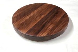 Wood Double Tier Rotating Tray Smooth-Spin Lazy Susan for <b>Tabletop</b> Spice Serving - Product Image 3