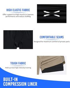 Shorts de sport décontractés pour hommes avec broderie personnalisée, cordon de serrage, pour la gym, la course, le fitness, le basketball, en maille - Product Image 2