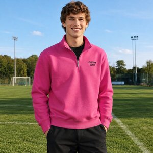 Sweat-shirt léger blanc à col zippé pour homme, manches longues, confortable, vêtement décontracté pour l'extérieur - Product Image 3
