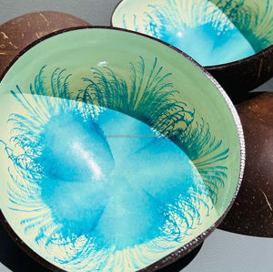 Cuencos para servir de coco pulido artesanías naturales indias de alta calidad, patrón de llama ecológico, decoración del hogar al por mayor - Product Image 4