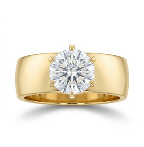 Anillo Delicado Vintage con Diamante Cultivado en Laboratorio, Textura Antigua, Artesanía Detallada, Estilo Herencia, Accesorio Nupcial - Product Image 1