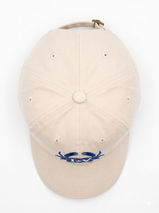 Gorras de Béisbol Personalizadas de Algodón Beige, Estilo Dad Hat, Sin Estructura, Seis Paneles, Vintage, Bordado de Cangrejo Azul, Hebilla de Latón Ajustable, Unisex, OEM - Product Image 5
