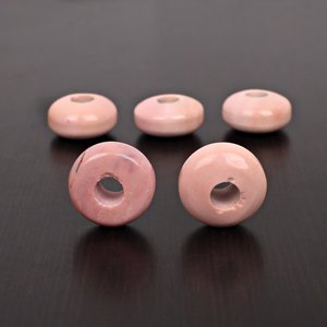 Synthetic <b>Pink</b> Opal Rondelle Loose Gemstone Beads 14mm with 3mm Hole Wholesale Manufacturer - Product Image 1