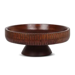 Манго деревянная чаша для фруктов декоративная чаша подставка для пьедестала двухцветная деревянная чаша для кухонного столика обеденный стол Декор деревянного стола