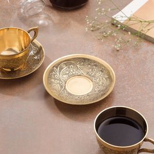 Premium Handmade Copper Tea <b>Cup</b> with <b>Saucer</b> Hammered Moscow Mule Mug Pure Copper Kitchen Drinkware OEM ODM Manufacturer - Product Image 1