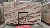 Design moderne Marbre rouge Monica poli avec veines rouges Carreaux de sol en marbre rouge Rosso Fendy Prix