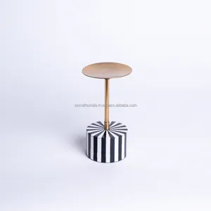 Best Selling Luxury Gold Metal Bone Inlay Candle Holder Sustainable Home Decoration for New Year <b>Christmas</b> Diwali Weddings India - Product Image 4