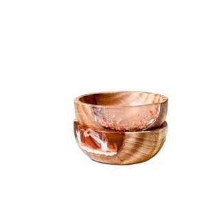 Wholesale Bowl Set Salad Bowls Set Epoxy Resin Wood Joint Serving Bowl <b>Dinnerware</b> Bowl Bulk Quantity - Product Image 1