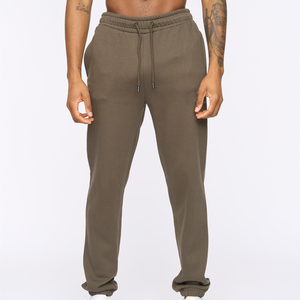Pantalones Deportivos de Algodón y Elastano Verde Oliva para Hombre, Cintura Elástica, Bolsillos Laterales, Ropa Casual de Otoño - Product Image 1