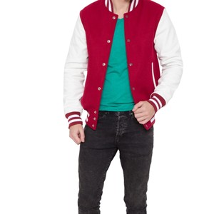 Men <b>Canvas</b> Varsity <b>Jacket</b> Breathable Waterproof High Quality Full Sleeves Customizable Latest Design Hot Sale - Product Image 5