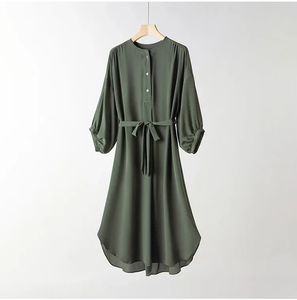 Abaya Moderna Informal Hecha a Mano con Bordado, para Mujer, Larga hasta el Suelo, Manga Larga, Tela Suave y Cómoda, Ligera, Transpirable y de Secado Rápido - Product Image 3