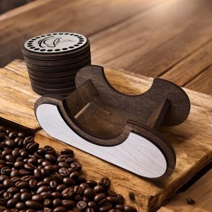 Sous-verre rond en bois résistant à la chaleur pour la maison et l'hôtel de TIMELESS CRAFT - Product Image 6