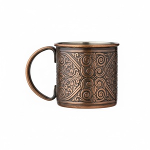 Taza reutilizable de cobre puro con asa, taza Moscow Mule para bar en casa, tazas para cócteles, tazas con beneficios ayurvédicos para la salud - Product Image 2