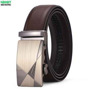 Cinturón de Cuero Genuino de Piel de Vaca para Hombre con Hebilla de Placa Geométrica de Aleación, Formal, Negro Sólido, 3.3cm de Ancho, Moldeado en una Sola Pieza, Duradero - Product Image 5