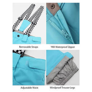 Ensemble veste et pantalon de ski pour femme, combinaison de snowboard à capuche, imperméable et coupe-vent, manteau d'hiver pour le ski - Product Image 5