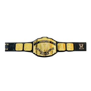 Cinturón de Campeón de Lucha Libre Peso Pesado Indiscutible de la WWE, Correa Negra de Calidad Premium con Placas Doradas, Diseño Personalizado, Cinturones para Fanáticos - Product Image 1