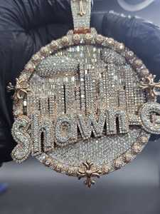 Rose Gold Plated Silver Moissanite Shawn-G Letter Pendant Iced Out Cross Hip Hop <b>Charm</b> for Men - Product Image 3