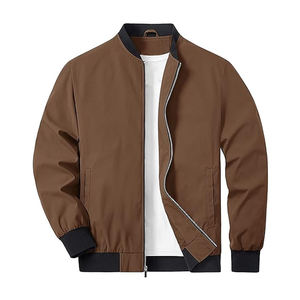 High Quality Men's Autumn Bomber <b>Jacket</b> Zipper Closure Custom Logo Design Solid Color Outwear Coats Wholesale Price <b>Jackets</b> Oem - Product Image 1