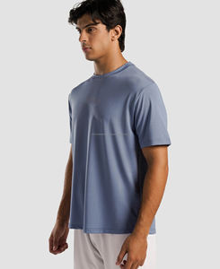 เสื้อยืดออกกำลังกายผู้ชาย ดีไซน์โดดเด่น ผ้าโพลีเอสเตอร์ 100% ระบายอากาศได้ดี พร้อมโลโก้สั่งทำด้านหน้า ราคาประหยัด ลายเรียบ - Product Image 2