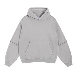 Sudadera con capucha de forro polar para hombre, estilo premium, de invierno, con cremallera de cuarto, diseño vintage, bolsillo bordado, color único, la mejor moda urbana. - Product Image 1