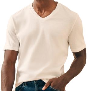 Logotipo personalizado de alta calidad de peso pesado Streetwear algodón liso camisetas Jersey tela Simple hombres camiseta - Product Image 5