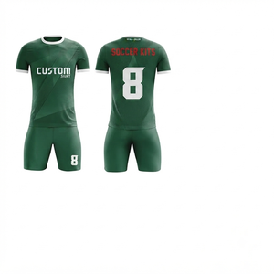 Conjunto de Uniforme de Fútbol Verde Personalizado, Impresión por Transferencia de Calor, Transpirable, Spandex/Poliéster, Uniformes de Fútbol al por Mayor, Personalizados para Equipos - Product Image 1