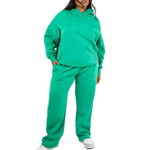 Survêtement personnalisé pour femme en molleton brossé coupe oversize, marque de mode, étiquette privée pour streetwear - Product Image 1