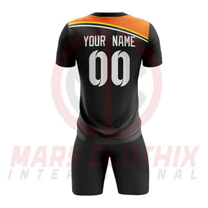 Custom Gradient Soccer Jersey Set V Neck Short Sleeve Team Shirt and Shorts Moisture Wicking Unisex Adult Apparel - Product Image 2