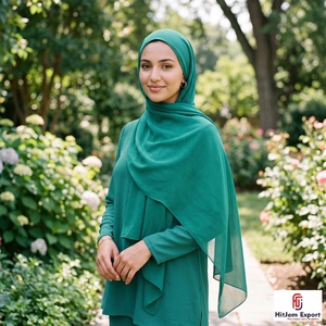 Premium Chiffon Hijab Scarf Pattern <b>Silk</b> Feel <b>Head</b> <b>Wrap</b> Custom OEM ODM Textile Manufacturer India - Product Image 6