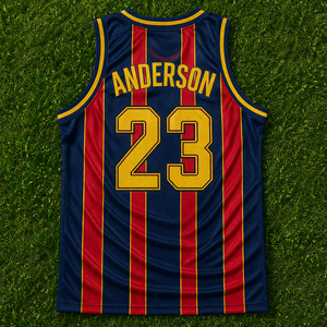 ผู้ผลิตเสื้อบาสเก็ตบอลแบบสั่งทำ OEM ไซส์ใหญ่พิเศษ เนื้อผ้าโพลีเอสเตอร์ 100% ระบายอากาศ แห้งเร็ว พิมพ์ลายชื่อผู้เล่น - Product Image 2