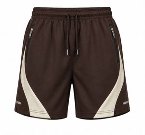 <b>Men's</b> Maroon <b>White</b> Canvas Breathable Casual Solid Color Blocked Quick Dry Drawstring Waist Sport <b>Shorts</b> with Zipper Pockets - Product Image 5