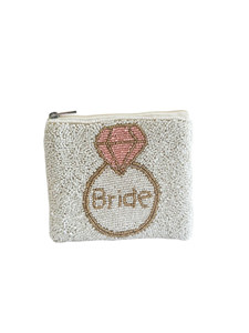 Porte-monnaie perlé mariée en gros avec fermeture à glissière fête de mariage pochette cadeau de demoiselle d'honneur sac de proposition Mme - Product Image 5