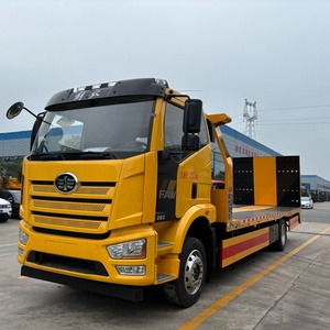 Camion de <span class=keywords><strong>d</strong></span>épannage à plateau plat FAW J6L 4*2, <span class=keywords><strong>un</strong></span> pour deux, pour le sauvetage routier et le <span class=keywords><strong>d</strong></span>épannage de véhicules - Product Image 1
