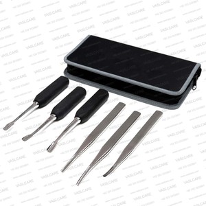 ชุดเครื่องมือถอนฟันหน้าม้า 6 ชิ้น ทำจากสแตนเลส ด้ามจับเคลือบเทฟลอนสีดำ ชุดเครื่องมือสัตวแพทย์ ยี่ห้อ Vaslcare - Product Image 1