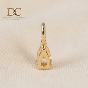 Latest Design 14KT <b>Solid</b> Yellow <b>Gold</b> Minimalist Charm <b>Pendant</b> With Lab Grown Morganite Prong Setting Unisex Fine Jewelry - Product Image 6