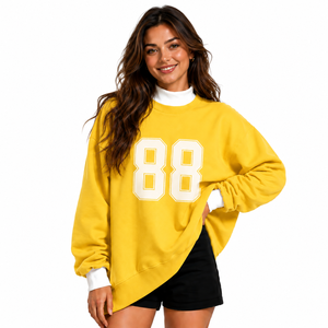 Sweat-shirt à col montant pour femme, 100% coton molletonné, streetwear, fabricant OEM ODM - Product Image 1