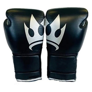 Best PVC Made Custom Leather Boxing <b>Gloves</b> Black and <b>Silver</b> Lace-Up Full Finger for Adults Training Gear - Product Image 4