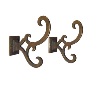 Crochets muraux en laiton massif à motif végétal pour vêtements - Product Image 1