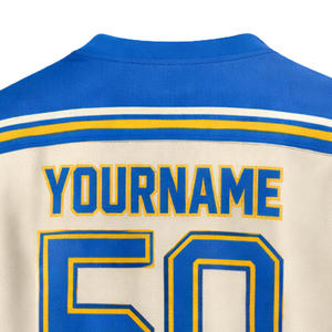 Maillot de hockey sur glace bleu neutre à manches longues, respirant, uniforme d'équipe athlétique, entraînement pour adultes, performance sportive - Product Image 6