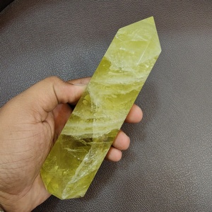 Tour de cristal de quartz citron poli, pointe de pierre précieuse jaune pour la décoration intérieure, la méditation et les cadeaux en gros - Product Image 6