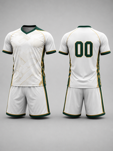 Créez votre propre ensemble d'uniformes de football pour hommes adultes de haute qualité, personnalisé, en polyester 100% respirant, à col en V et manches courtes - Product Image 1