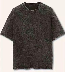 Camiseta de Algodón Tie Dye Extra Grande para Hombre, Manga Corta, Cuello Redondo, Corte Regular, Color Sólido, Estilo Casual, Tejido de Punto - Product Image 1