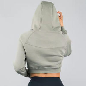 Ropa de Mujer, Tallas Grandes, Sudaderas Cortas con Capucha, Top Moderno, Antiencogimiento, Transpirable, Tops Cortos con Capucha para Mujer - Product Image 2
