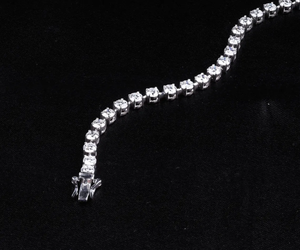Round Cut Lab Grown Diamond <b>Stacking</b> Tennis <b>Bracelet</b>, 14K Gold Luxury Tennis <b>Bracelet</b>, Jewelry Gift For Anniversary & Birthday - Product Image 2