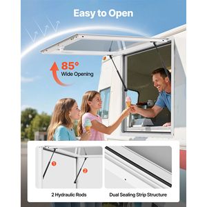 Finestra di Servizio in Lega di Alluminio 36x36 Pollici per Food Truck, Angolo di 85 Gradi, Marca Awni - Product Image 4