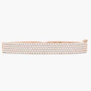 Multi Row Lab Grown Diamond <b>Bangle</b> <b>Bracelet</b> Custom Solid 10K 14K 18K Gold Box Lock Hinged Wholesale Factory Price Manufacture - Product Image 5