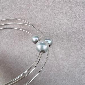 Collar de Hueso de Serpiente Plateado Ligero de Lujo de Verano con Perla Real que Exuda Extrema Simplicidad y Temperamento - Product Image 2