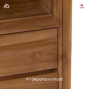 Armoire de rangement en teck massif de style scandinave moderne, fabriquée à la main à Jepara, sur mesure pour chambre à coucher, salon, hôtel, villa, complexe hôtelier - Product Image 5