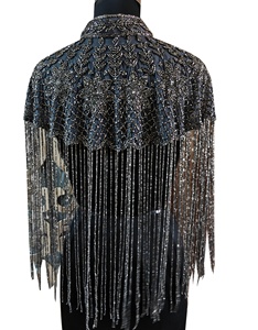 Beautiful Bold Sunflower Design Handmade Breathable Female Style Festival Beaded Bespoke <b>Plus</b> <b>Size</b> Poncho Autumn All Party Wear - Product Image 3